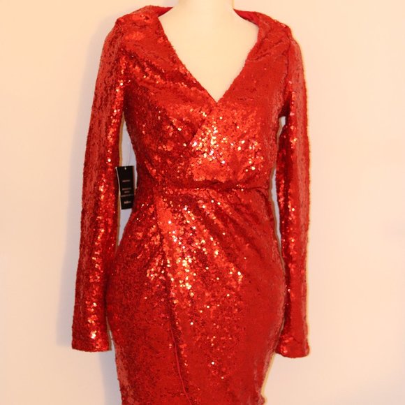 Charlotte Russe Dresses & Skirts - Charlotte Russe Red Sequin Dress Size Small